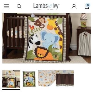 Safari jungle animals crib bedding set
